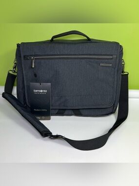Samsonite Modern Utility Laptop Messenger Bag, Charcoal Heather NWT